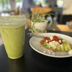 Refuel Cafe - Strawberry matcha and avocado toast