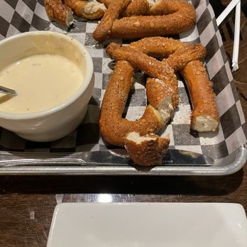 The Office Bar And Grill - Pretzel appetizer. - New American Near Me - Pleasanton, Texas