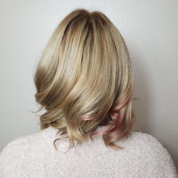 Amber at Glam Bar Salon - Full highlight, root smudge, and pink peekaboo by Amber - Hair Stylists Near Me - San Jose, California Amber at Glam Bar Salon - Full highlight, root smudge, and pink peekaboo by Amber - Hair Stylists Near Me - San Jose, California