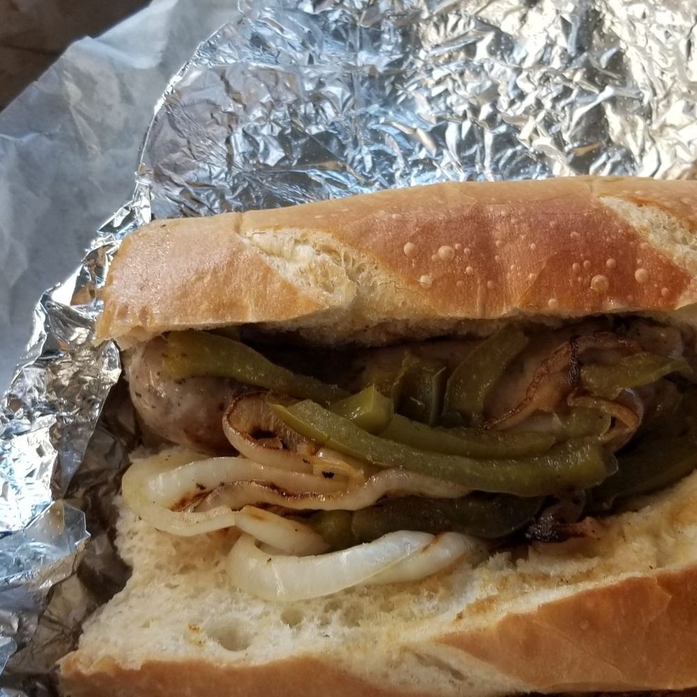 R J's Eatery - Sausage n peppers an onions on a crusty french bread - Restaurants Near Me - Fulton, Mississippi R J's Eatery - Sausage n peppers an onions on a crusty french bread - Restaurants Near Me - Fulton, Mississippi