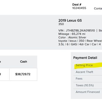 California Motors Direct - Montclair - Itemized invoice showing the price increase - Car Dealers Near Me - Montclair, California