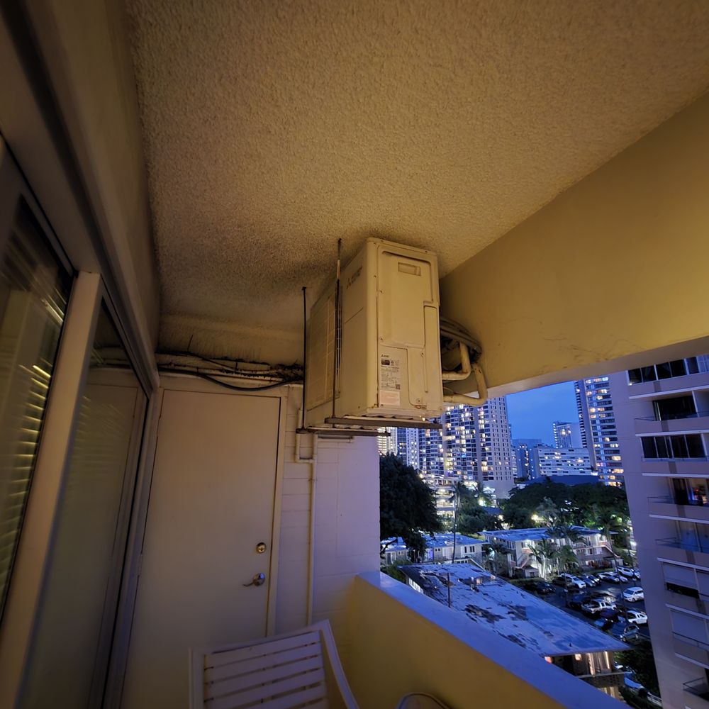 The Equus - This is where they mounted the mini split systems and they generate massive heat that fills your balcony - Hotels Near Me - Honolulu, Hawaii The Equus - This is where they mounted the mini split systems and they generate massive heat that fills your balcony - Hotels Near Me - Honolulu, Hawaii