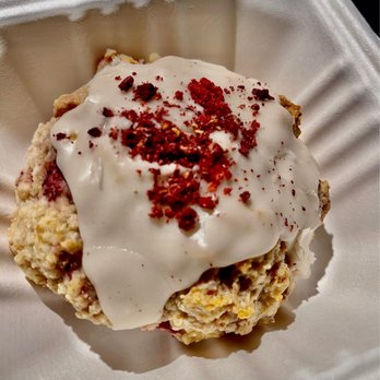 Plume & Brew - Strawberry Scone (courtesy of The Organic Grail). - Coffee & Tea Near Me - Bonsall, California