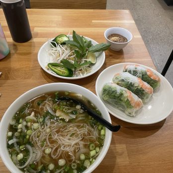Pho Arcadia - Chicken Pho with fresh spring rolls and peanut sauce = DELICIOUSNESS!!! - Vietnamese Near Me - Phoenix, Arizona