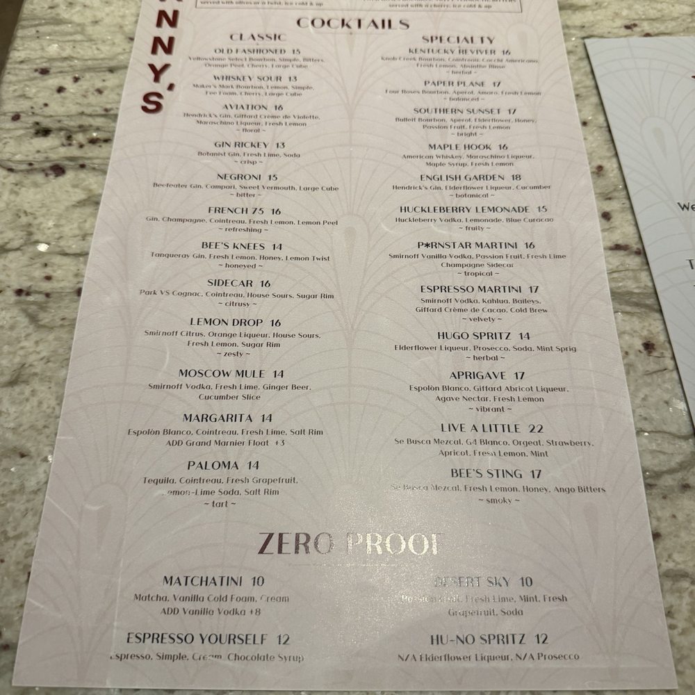 Hanny's - Drink menu - March 2026 - Lounges Near Me - Phoenix, Arizona