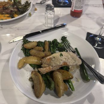 The Pharmacy at Augusta - Salmon, Fingerling Potatoes, Broccolini - American Near Me - Greenville, South Carolina The Pharmacy at Augusta - Salmon, Fingerling Potatoes, Broccolini - American Near Me - Greenville, South Carolina