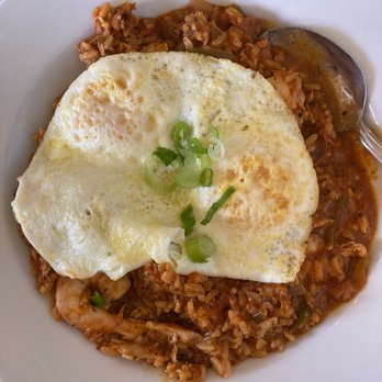 Cajun Kitchen Cafe - Jambalaya and eggs over medium. - Cajun/Creole Near Me - Ventura, California
