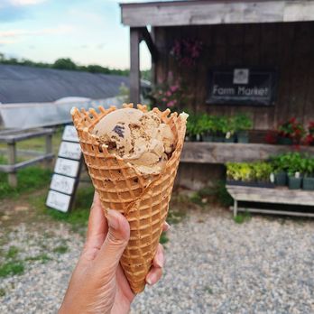 Pop's Premium Ice Cream - Coffee Oreo in waffle cone - Ice Cream & Frozen Yogurt Near Me - Gales Ferry, Connecticut Pop's Premium Ice Cream - Coffee Oreo in waffle cone - Ice Cream & Frozen Yogurt Near Me - Gales Ferry, Connecticut