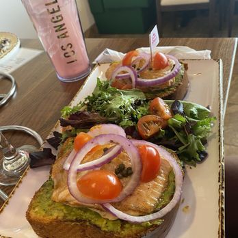 Madres Brunch - Salmon toast was served fresh and hot. - Breakfast & Brunch Near Me - Placentia, California Madres Brunch - Salmon toast was served fresh and hot. - Breakfast & Brunch Near Me - Placentia, California