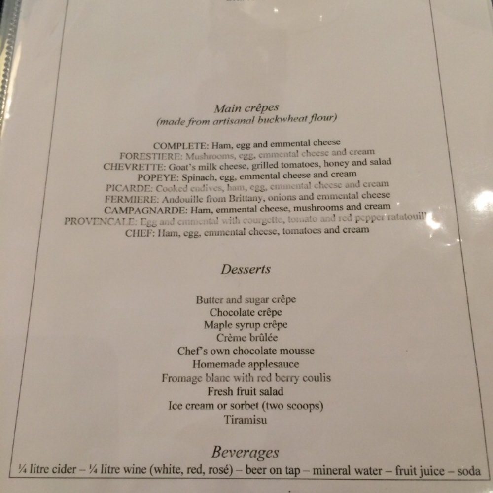Les Embruns - English Menu (first page only - they have a much bigger menu, with individual dishes) - French Near Me - Paris, 75 Les Embruns - English Menu (first page only - they have a much bigger menu, with individual dishes) - French Near Me - Paris, 75