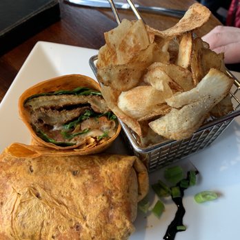Celestial Cafe - Eggplant and pesto tomato wrap - New American Near Me - Exeter, Rhode Island