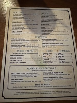 Menu photo 2 Hillside Pub Canton, MA