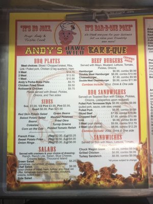 Menu photo 4 Andy's Hawg Wild BAR B-QUE Pasadena, TX