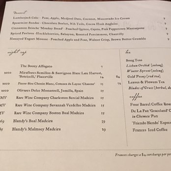Frances - Frances Menu (2/2) - New American Near Me - San Francisco, California Frances - Frances Menu (2/2) - New American Near Me - San Francisco, California