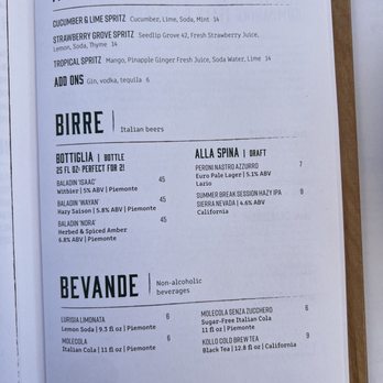 Terra - Drinks - Italian Near Me - Santa Clara, California Terra - Drinks - Italian Near Me - Santa Clara, California