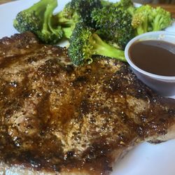 Iron Pony Saloon - Ribeye Medium Well- Broccoli