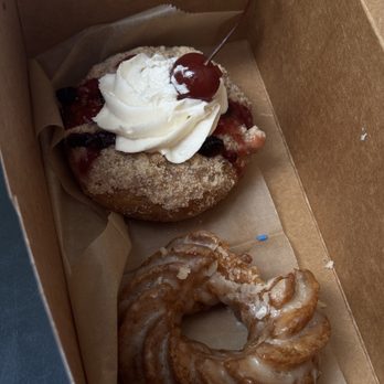 Babes Ice Cream & Donuts - Maple doughnut and cherry crumble pie doughnut - Donuts Near Me - Sacramento, California