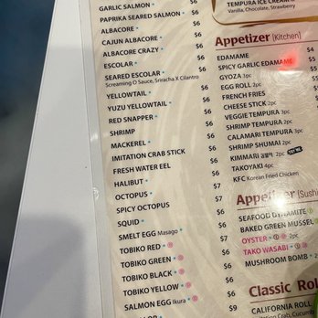 Master Sushi & Oyster - Nigiri selection as of 8/1/2026 (pink=dinner only) - Japanese Near Me - Las Vegas, Nevada Master Sushi & Oyster - Nigiri selection as of 8/1/2026 (pink=dinner only) - Japanese Near Me - Las Vegas, Nevada