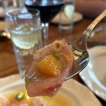 LAVO - A close up of the Hamachi Crudo - Italian Near Me - West Hollywood, California LAVO - A close up of the Hamachi Crudo - Italian Near Me - West Hollywood, California