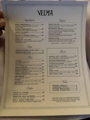 Menu photo 6 Velma Tavern Ridgewood, NY