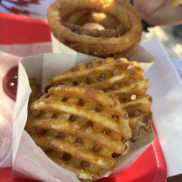 Waffle Fries and Onion Rings Waffle Fries and Onion Rings