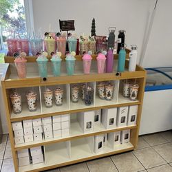 Different designs of drinking cups
