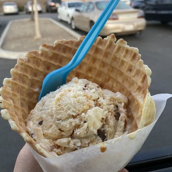 Suga Shack - Butterfinger scoop in a freshly made waffle cone - Desserts Near Me - Bakersfield, California