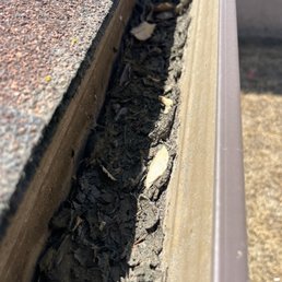 Gutter with years of dirt