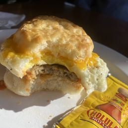 Sausage, egg, & cheddar biscuit