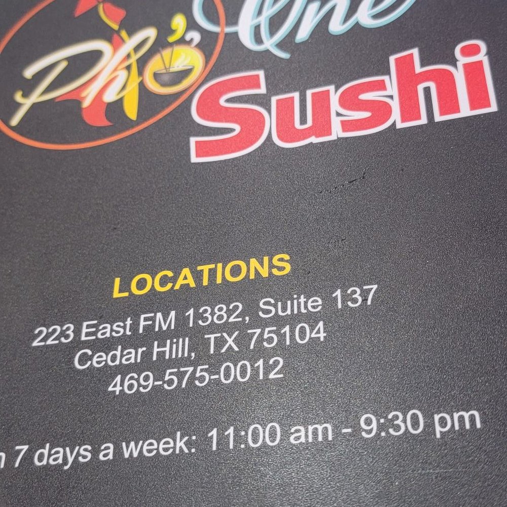 Pho One Sushi - Menu - Vietnamese Near Me - Cedar Hill, Texas Pho One Sushi - Menu - Vietnamese Near Me - Cedar Hill, Texas