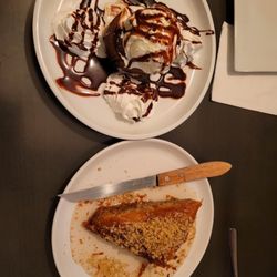 Greek Spot the Restaurant - Baclava and brownie ice cream dessert