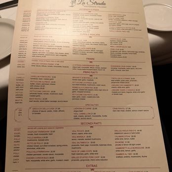La Strada - Menu - Italian Near Me - American Canyon, California