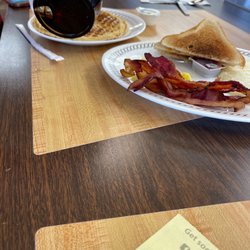 Waffle House - My son is enjoying the All Star Special (his usual Saturday breakfast).