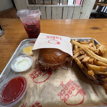 The Crack Shack - Senor Croque, fries, sauce. (Loved the pineapple mustard), black cherry soda - Chicken Shop Near Me - Costa Mesa, California The Crack Shack - Senor Croque, fries, sauce. (Loved the pineapple mustard), black cherry soda - Chicken Shop Near Me - Costa Mesa, California