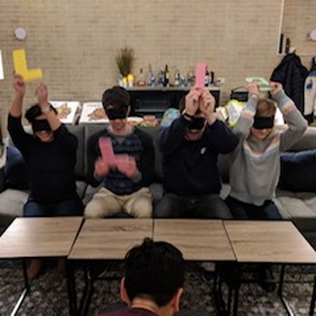 Game Night Out - playing the blindfolded game - Team Building Activities Near Me - Chicago, Illinois Game Night Out - playing the blindfolded game - Team Building Activities Near Me - Chicago, Illinois