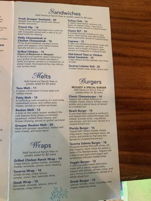 Menu photo 4 Taverna On The Bay St Pete Beach, FL