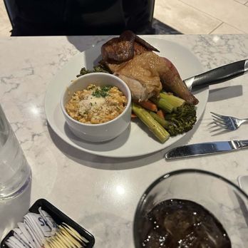 Blue Oak Grille - Rotisserie half chicken with vegetables and street corn - American Near Me - Friant, California Blue Oak Grille - Rotisserie half chicken with vegetables and street corn - American Near Me - Friant, California