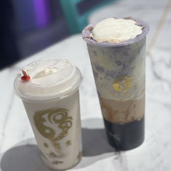 For Good Tea - Osmanthus tea milk (50% sugar, 0 ice), For Good Almighty Tea (0% sugar, 25% ice) - Juice Bars & Smoothies Near Me - Duluth, Georgia