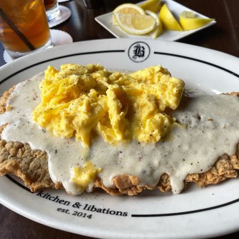 Bosscat Kitchen & Libations - Chicken fried steak and eggs - New American Near Me - Houston, Texas Bosscat Kitchen & Libations - Chicken fried steak and eggs - New American Near Me - Houston, Texas