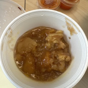 Randys Chicken And Waffles - The peach cobbler cup was half full with no crust. When I called at 1pm he said I got the last one. - Soul Food Near Me - Lancaster, California Randys Chicken And Waffles - The peach cobbler cup was half full with no crust. When I called at 1pm he said I got the last one. - Soul Food Near Me - Lancaster, California