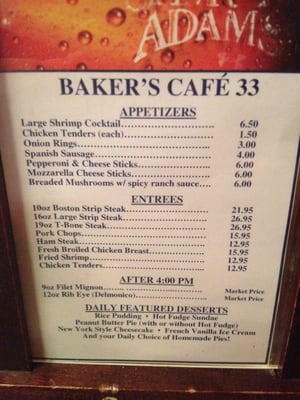 Menu photo 4 Baker's Cafe 33 Canton, OH