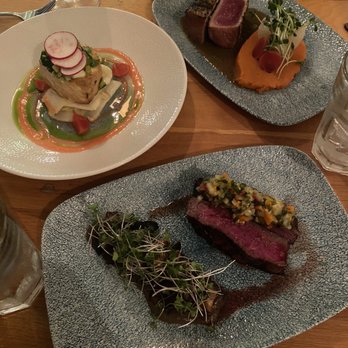 Postcards Restaurant - Sanchoku Wagyu Beef Coulotte, Ahi Tataki, Market Fish (swordfish) - Seafood Near Me - Hanalei, Hawaii Postcards Restaurant - Sanchoku Wagyu Beef Coulotte, Ahi Tataki, Market Fish (swordfish) - Seafood Near Me - Hanalei, Hawaii