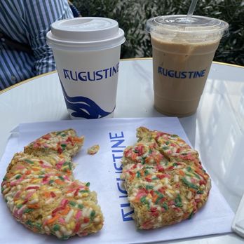 Augustine - Mocha, iced vanilla latte and a huge sprinkle cookie! - Desserts Near Me - San Jose, California Augustine - Mocha, iced vanilla latte and a huge sprinkle cookie! - Desserts Near Me - San Jose, California