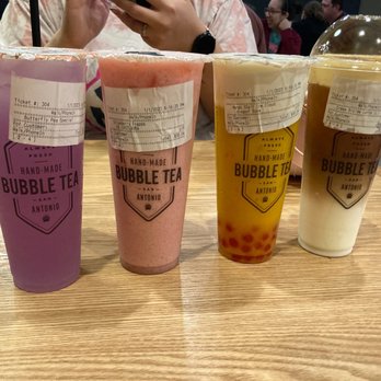 Artea - Culebra Commons - Butterfly Pea Special, Strawberry Frappe, Mango Passion Fruit Slush, coffee with  milk - Asian Fusion Near Me - San Antonio, Texas