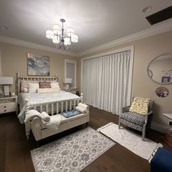 Cameron's Designs - Bedroom sanctuary created by custom drapery by designer.  Love it!