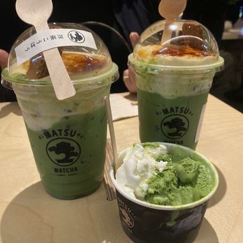 Matsu Matcha - Matcha Banana Pudding Matcha Crème brûlée + matcha Gelato on Matcha Blended - Coffee & Tea Near Me - Los Angeles, California