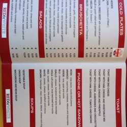 BAR RED AND White - Menu as of 716/17
