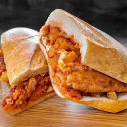 Cars Eatery - Our FAT Ferrari with chicken, mozz sticks, fries and homemade marinara sauce.