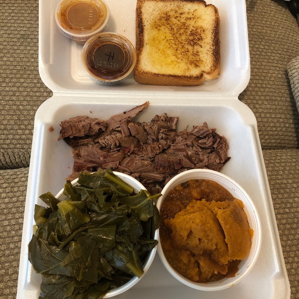 Creekside Bar-Be-Que - Brisket, collard greens, sweet potato soufflé - Barbeque Near Me - Anderson, South Carolina Creekside Bar-Be-Que - Brisket, collard greens, sweet potato soufflé - Barbeque Near Me - Anderson, South Carolina