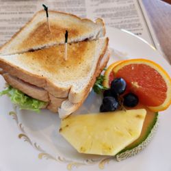 The Old Bank - Turkey Club Sandwich $18.99 in 2025 (pricy but it was good).